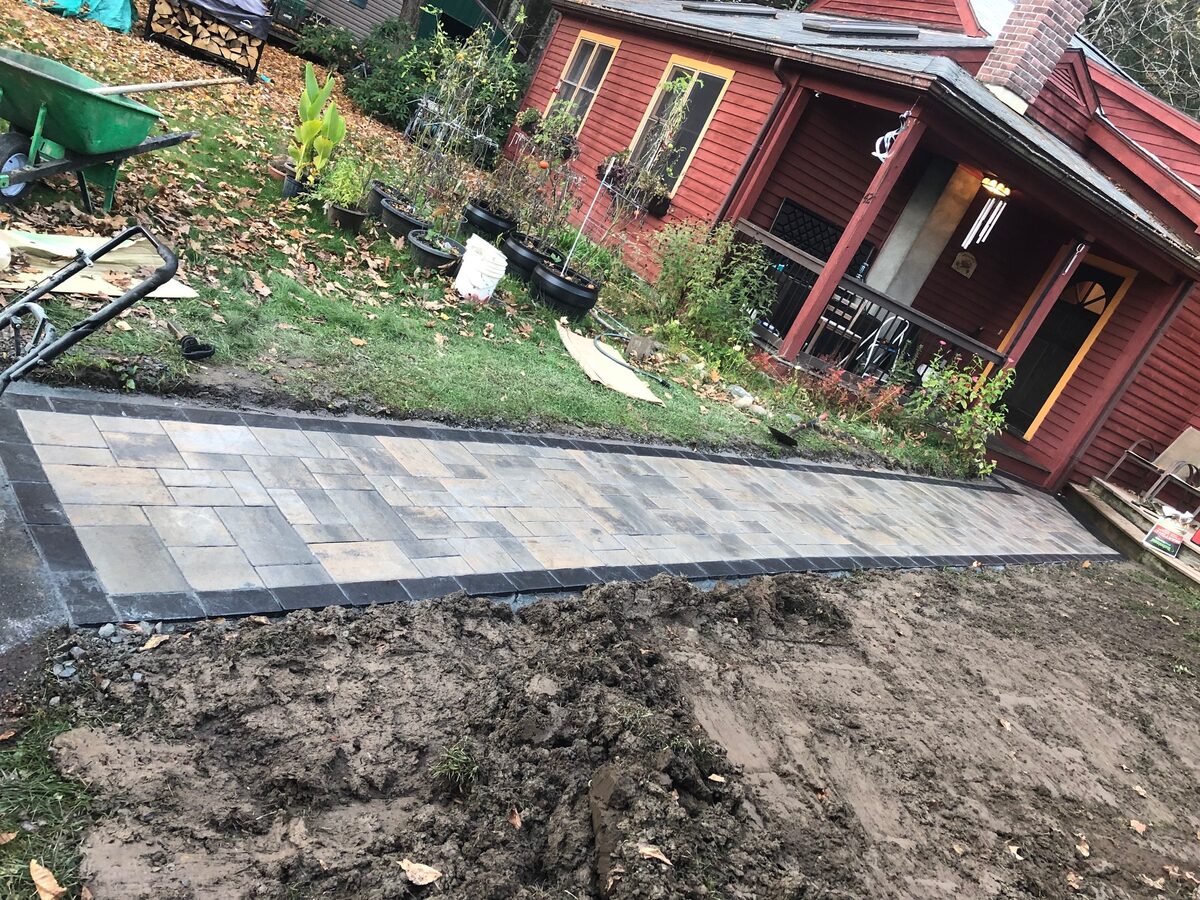 Paver walkway installation