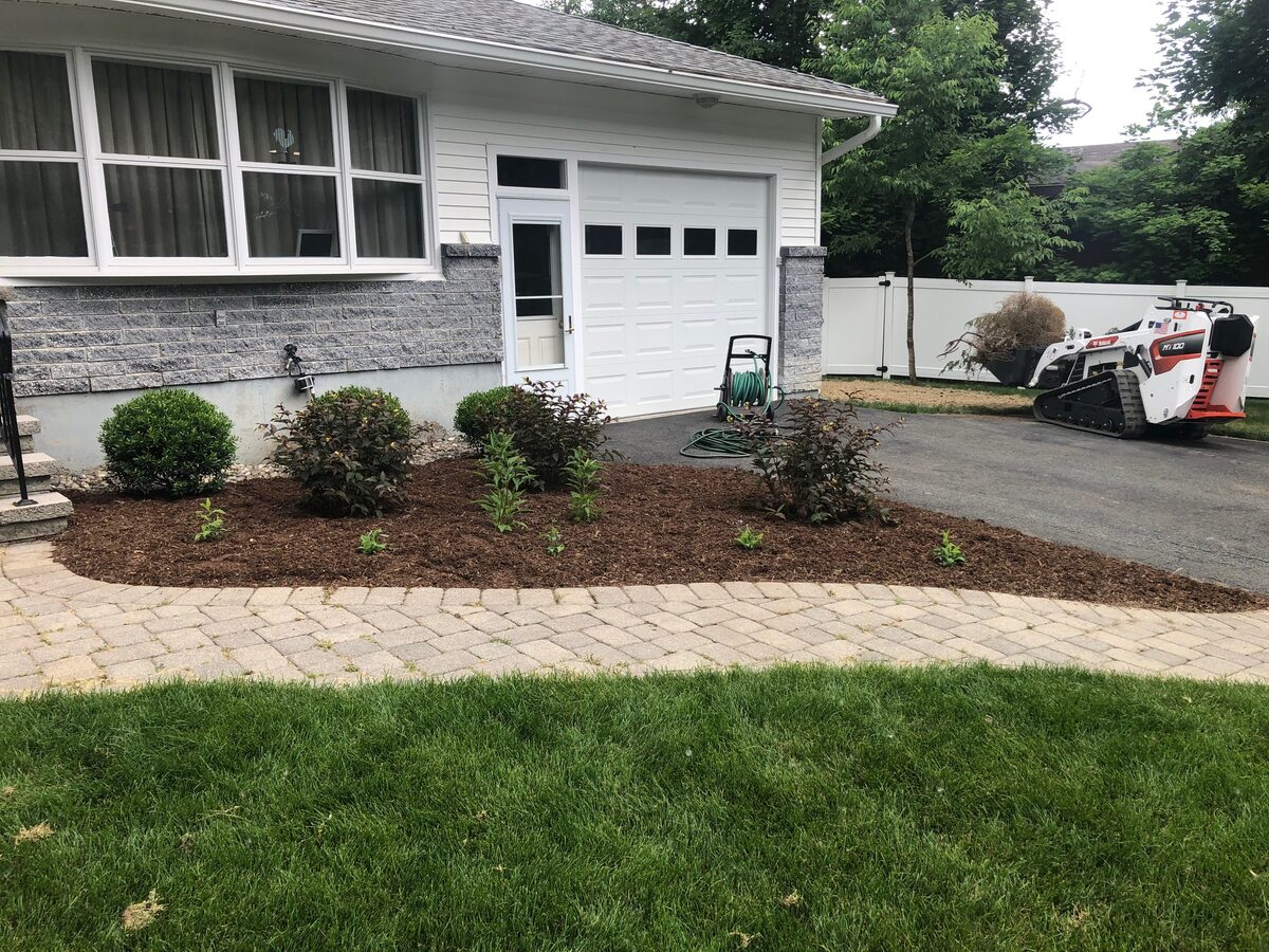 Plant installation with foundation landscaping